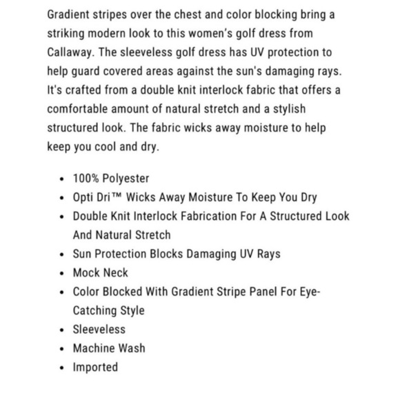 Callaway Golf Dress Rainbow Gradient Opti-Dri Size XL NEW - Picture 3 of 11